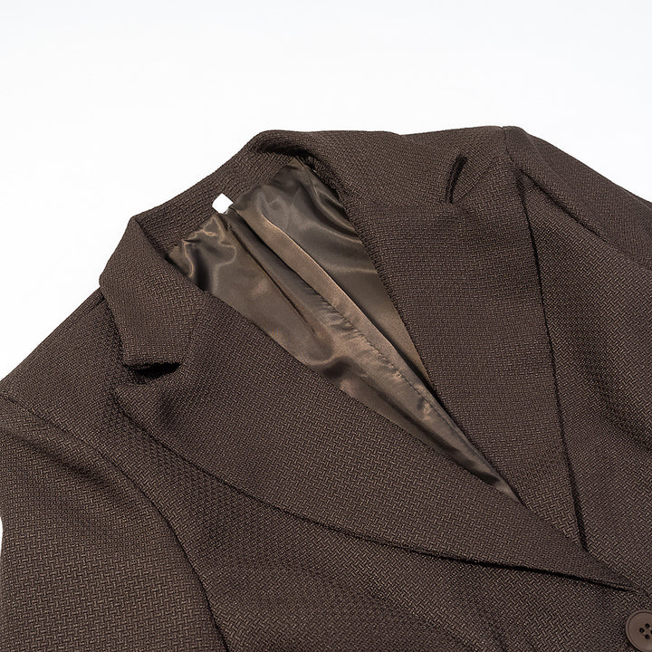 Damen Taillierter Blazer mit geraffter Taillenpartie und strukturierter Weboptik Echo Archiv