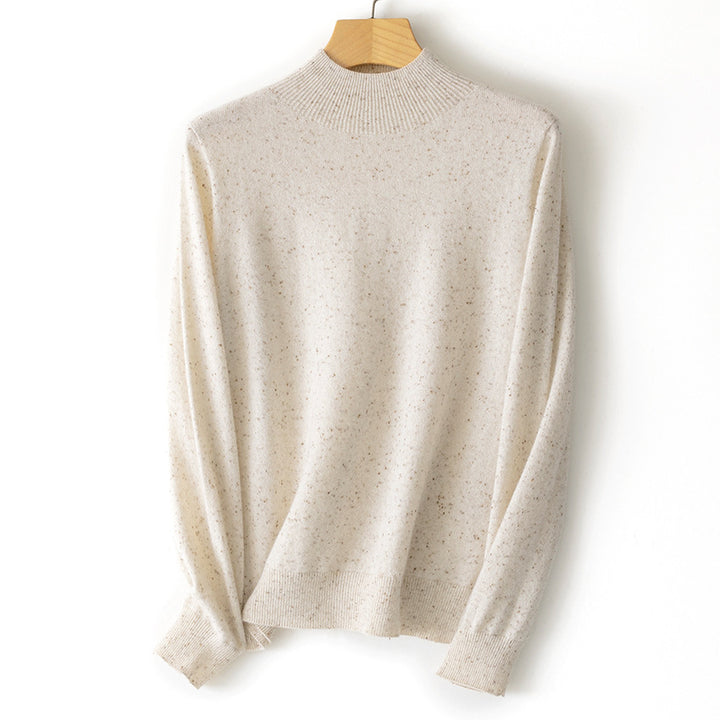 Damen Feiner Stehkragen-Pullover aus Kaschmir-Mix mit gerippten Abschlüssen Echoarchiv