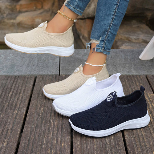 Damen Atmungsaktive Slip-On Freizeitschuhe mit dämpfender Sohle – Lioré