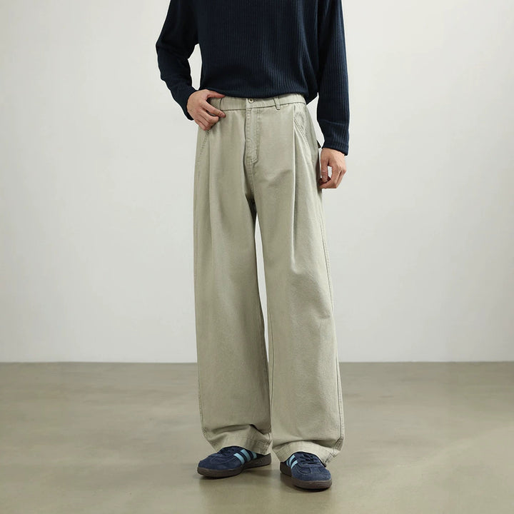 Damen Bundfalten-Hose mit elastischem Taillenbund und weitem Bein Echo Archiv