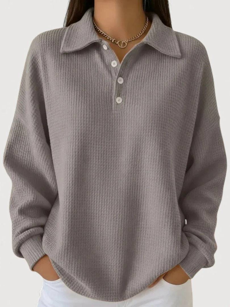 Damen Lässiges Waffel-Pullover – Mavelle