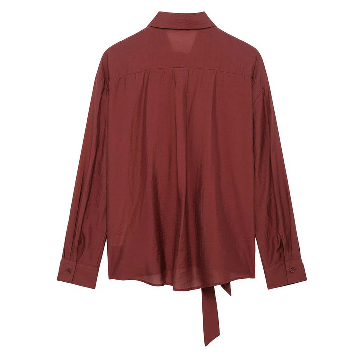 Damen nan locker geschnittene Hemdbluse mit Bindegürtel und kastigem Schnitt Echo Archiv
