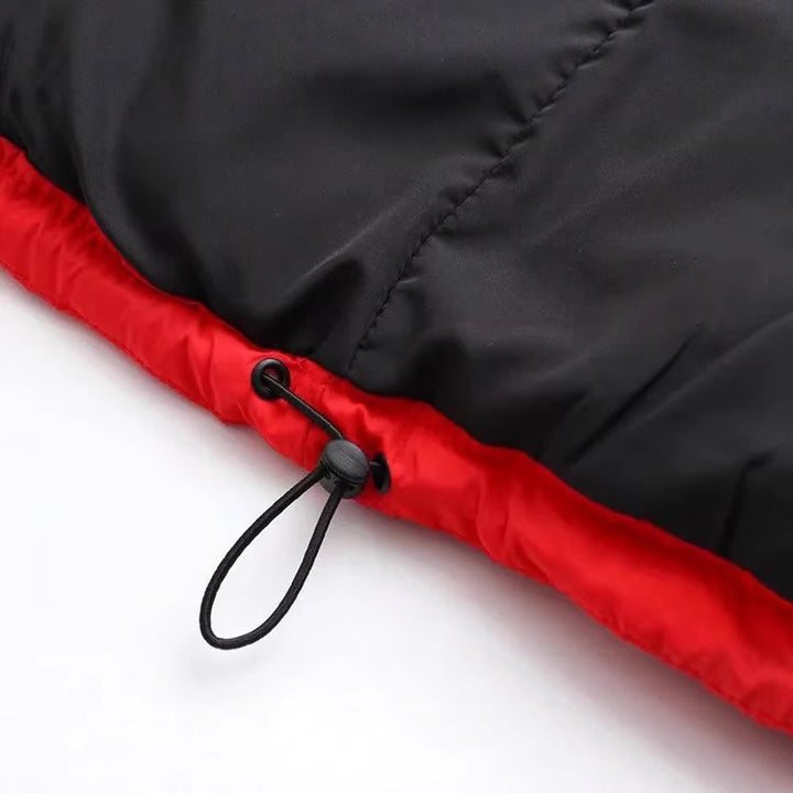 Damen boxy wattierte Kurzsteppjacke mit Kapuze hohem Stehkragen und Tunnelzug – Célinea