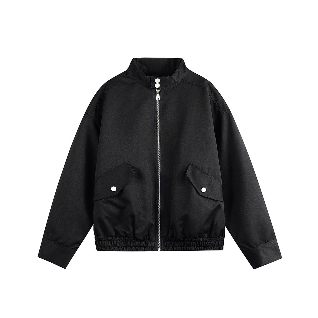Unisex Boxy-Bomberjacke im Workwear-Look mit Stehkragen und Pattentaschen Echoarchiv
