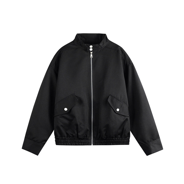 Unisex Boxy-Bomberjacke im Workwear-Look mit Stehkragen und Pattentaschen Echoarchiv