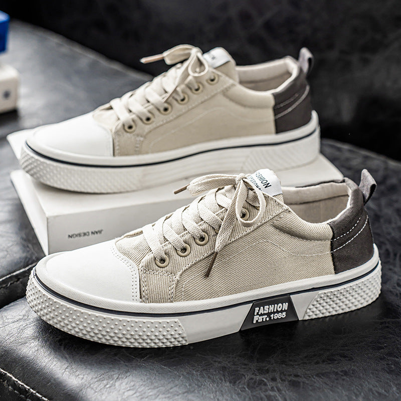 Herren Low-Top Canvas-Plateau-Sneaker mit profilierter Gummisohle und verstärkter Zehenkappe Echoarhiv – Norré