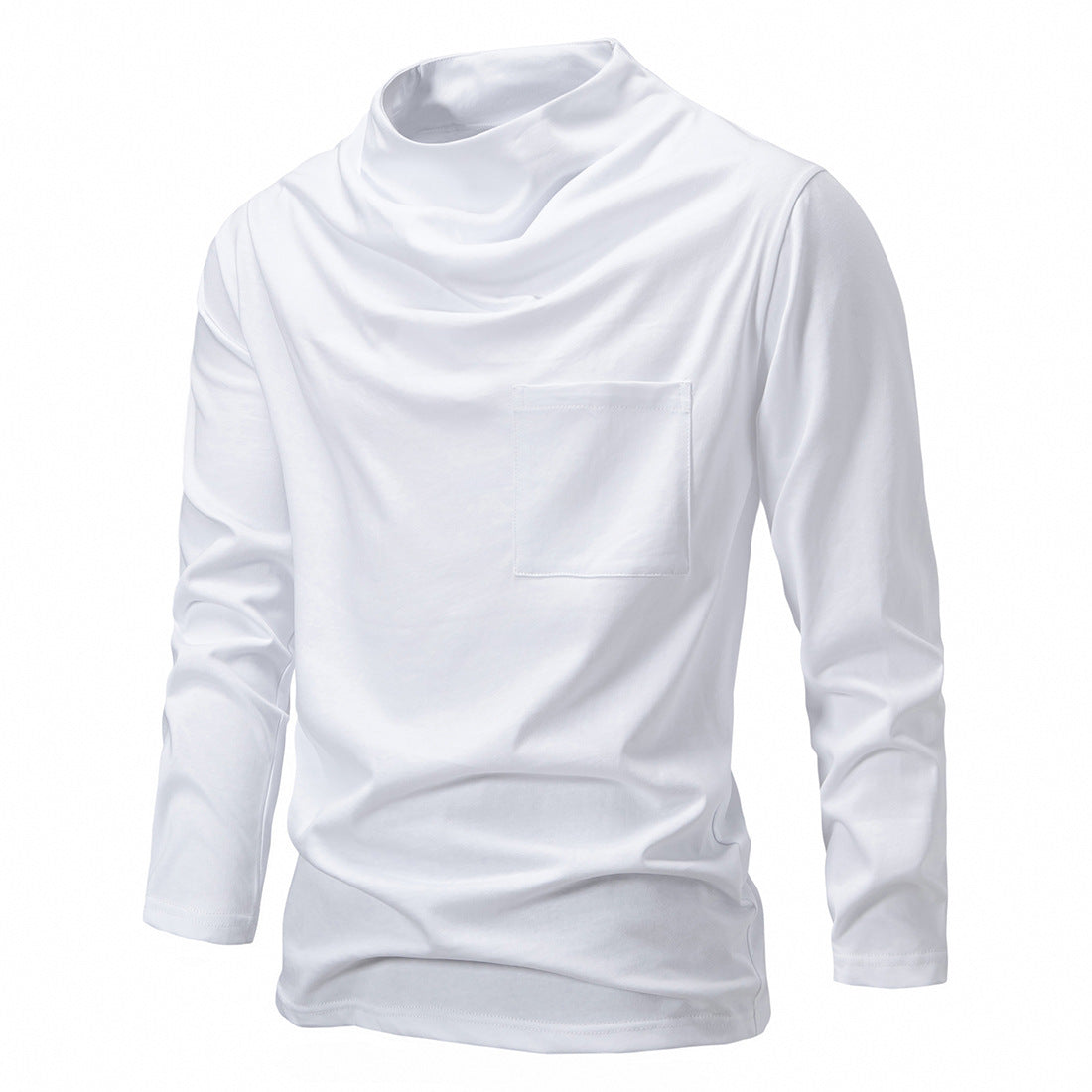 Herren Langarmshirt mit Wasserfallkragen und Brusttasche Echo Archiv