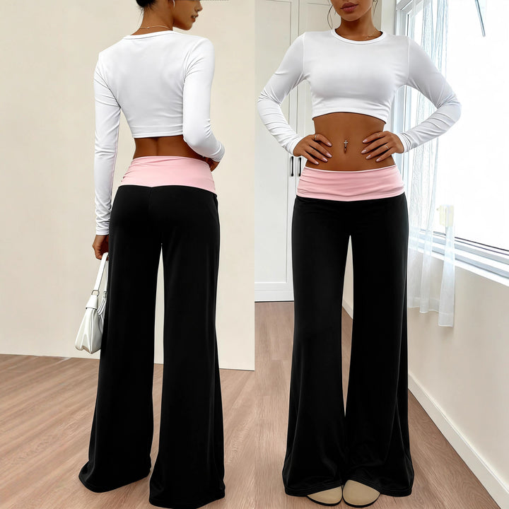 Damen Hochwertige Sporthose mit weitem Bein und Miditaille Echo Archiv