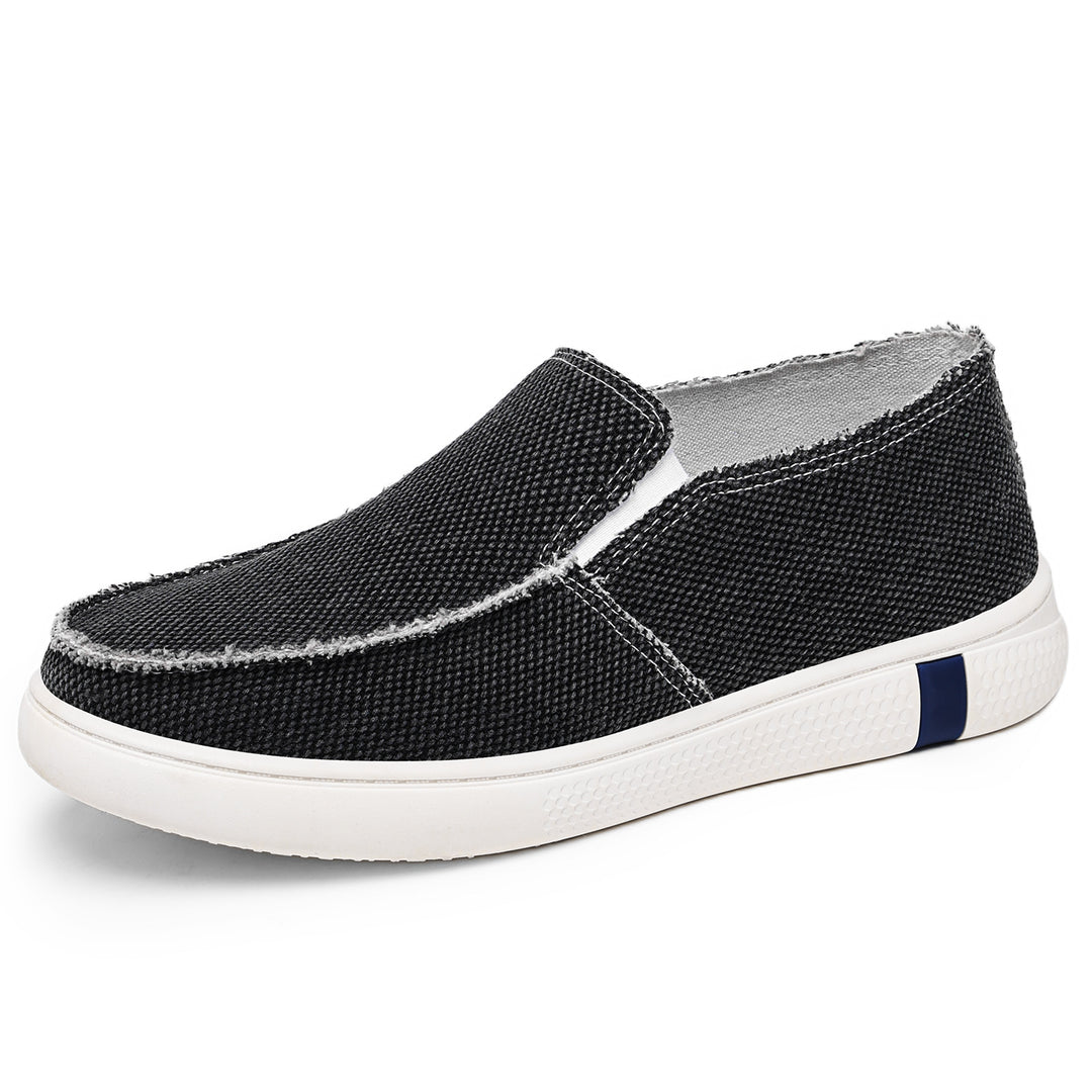 Herren nan lässiger Canvas-Slip-On mit ausgefranster Kante, elastischem Einsatz und griffiger Gummilaufsohle Echo Archiv