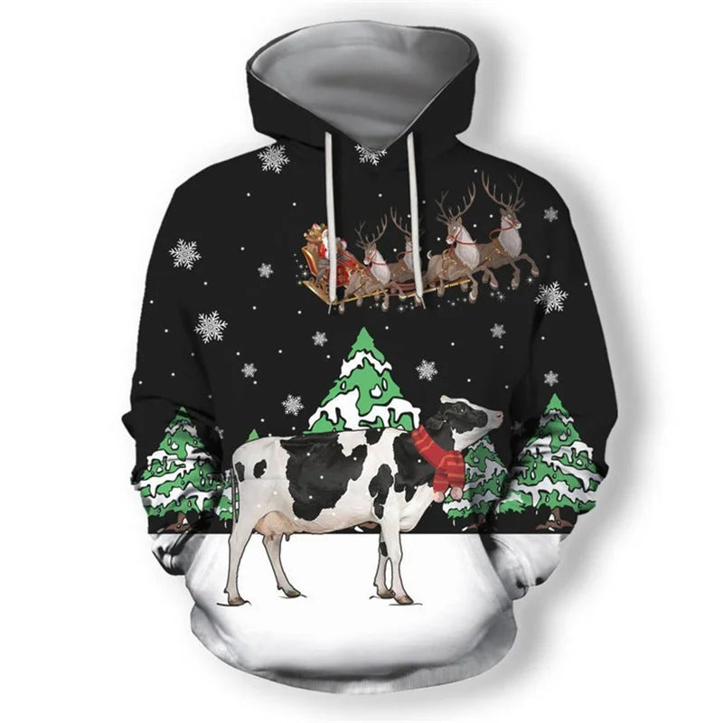 Damen Lustiger Kapuzenpullover mit weihnachtlichem DJ-Design Echoarchiv