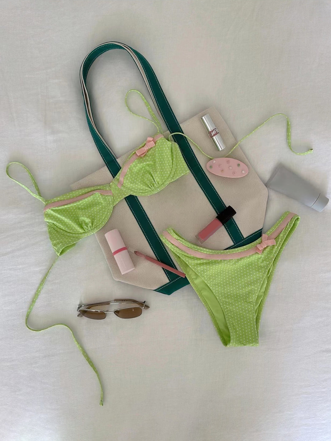Damen gepunkteter Bikini mit verspieltem Design Echo Archiv