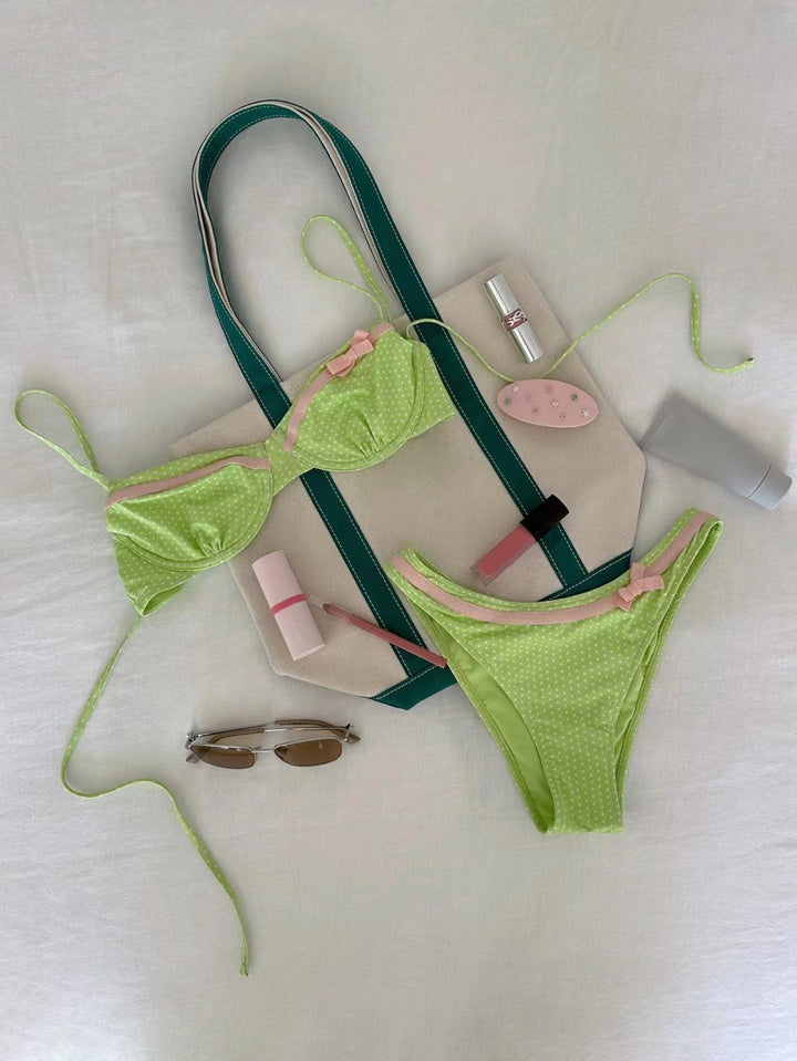 Damen gepunkteter Bikini mit verspieltem Design Echo Archiv