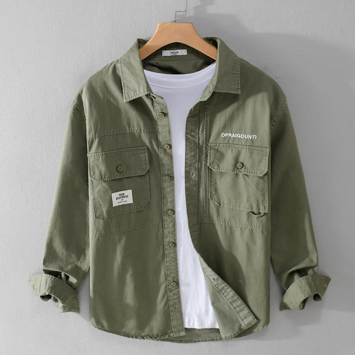 Herren Field-Overshirt im Military-Stil mit aufgesetzten Brusttaschen und relaxed Fit Echoarchiv