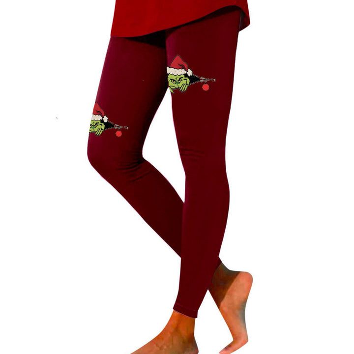 Damen Gemusterte Weihnachtsleggings Echoarchiv