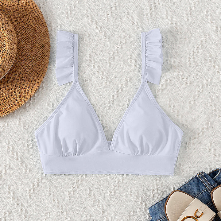 Damen Triangel-Bikinioberteil mit verspieltem Rüschendesign Echo Archiv