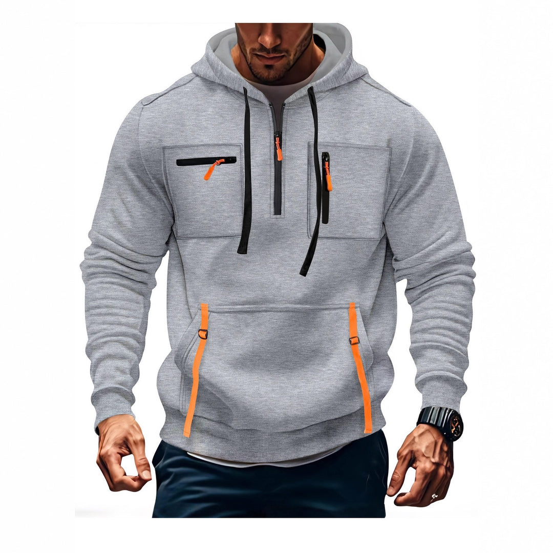 Herren Kapuzenpullover mit funktionalen Reißverschlusstaschen und modernem Schnitt Echoarchiv