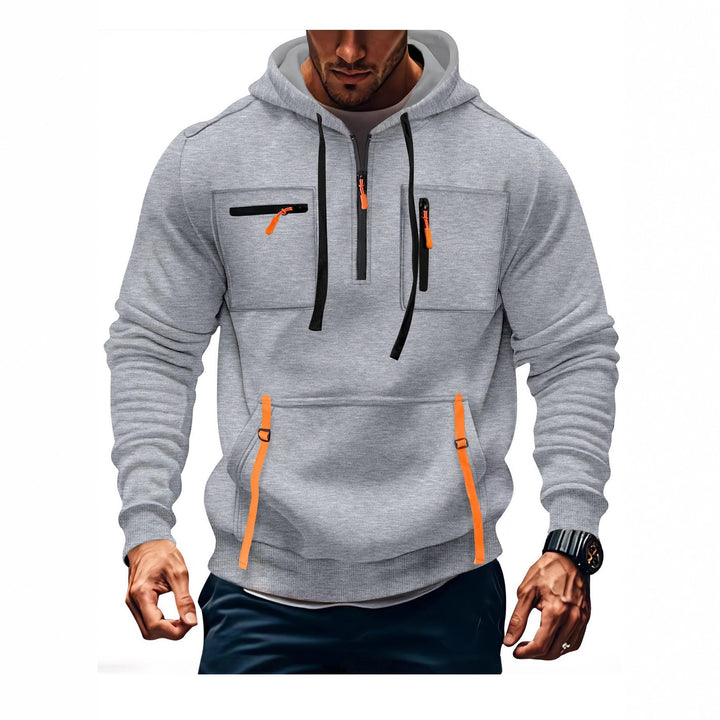 Herren Kapuzenpullover mit funktionalen Reißverschlusstaschen und modernem Schnitt Echoarchiv