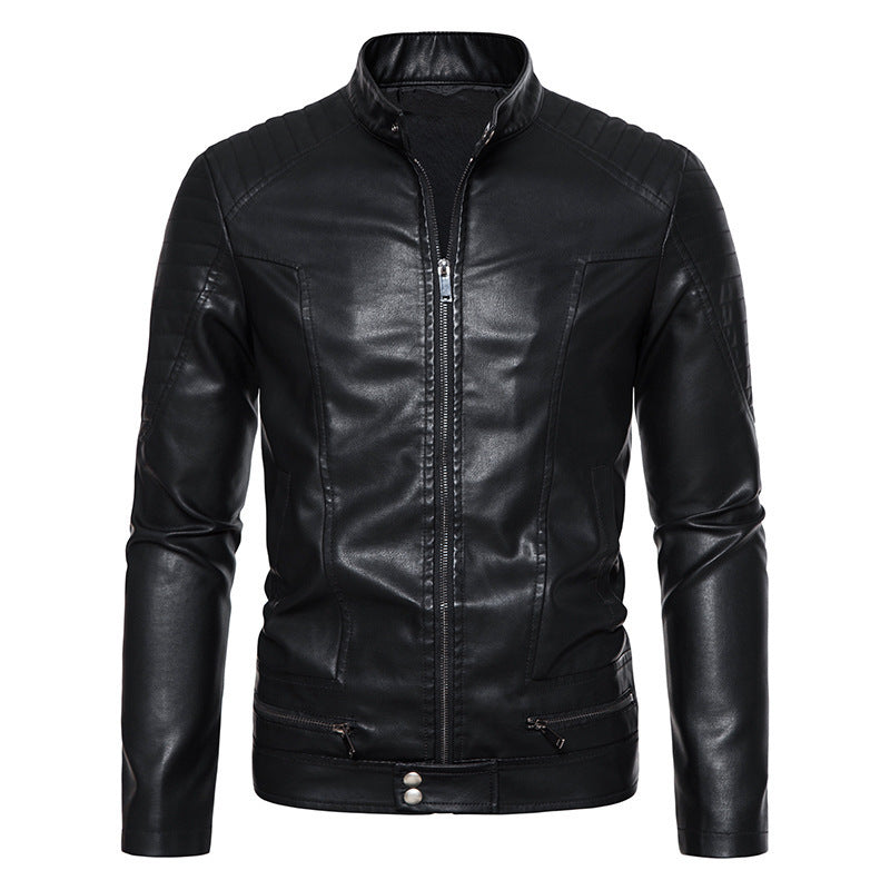 Herren Modische Kunstlederjacke mit Steppdetails Echo Archiv 1788322065
