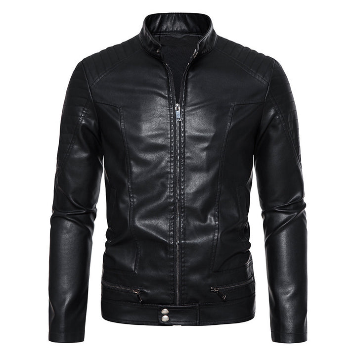 Herren Modische Kunstlederjacke mit Steppdetails Echo Archiv 1788322065