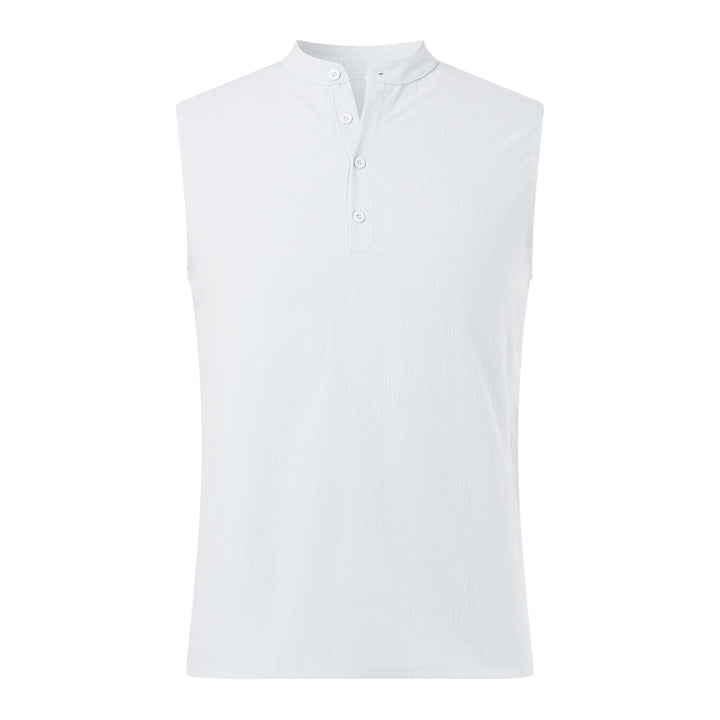 Herren ärmelloses Henley-Shirt mit Knopfleiste Echoarchiv