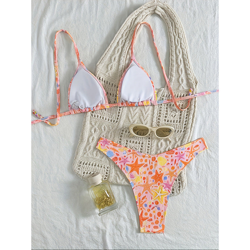 Damen Triangel-Bikini mit verspieltem Unterwasser-Motiv Echo Archiv