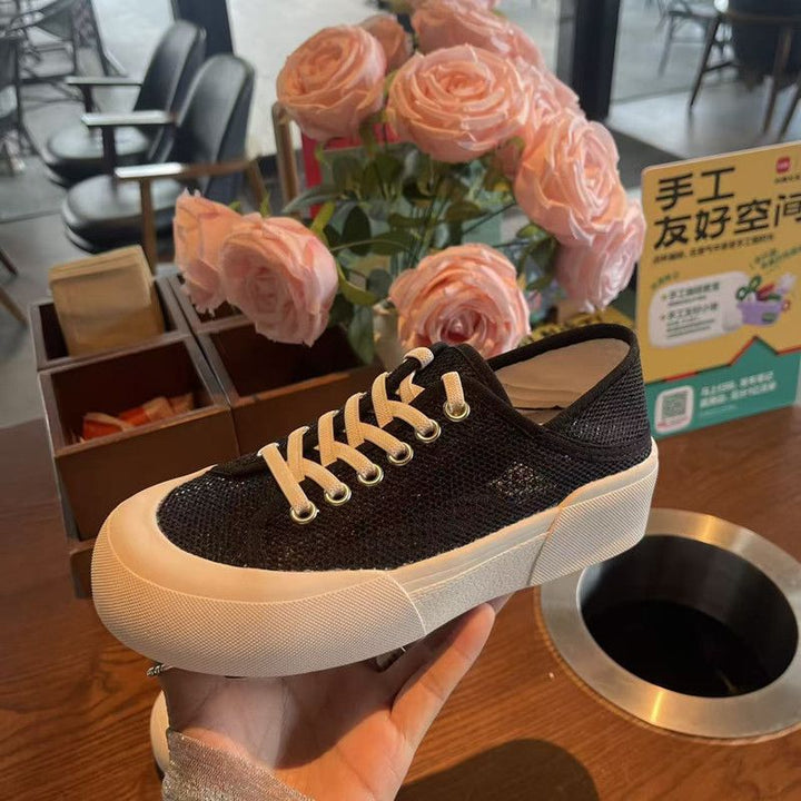 Damen Plateausneaker mit gestricktem Obermaterial und dicker Plattformsohle Echo Archiv
