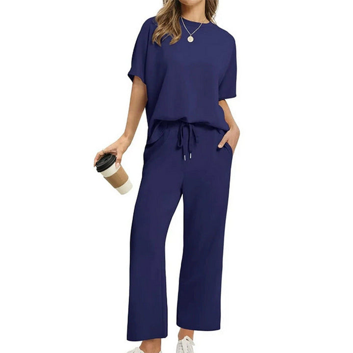 Damen Bequemes Freizeitanzug-Set mit lockerem Schnitt und stilvollen Taschen Echoarchiv