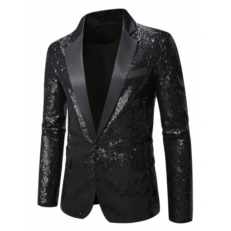Herren Glamouröser Pailletten-Anzugblazer Echoarchiv