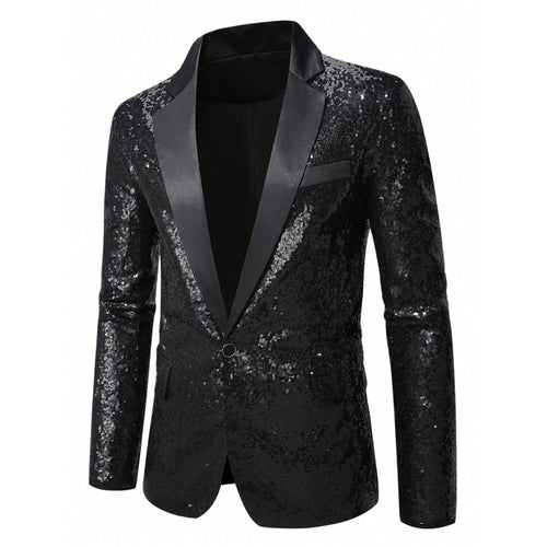Herren Glamouröser Pailletten-Anzugblazer Echoarchiv