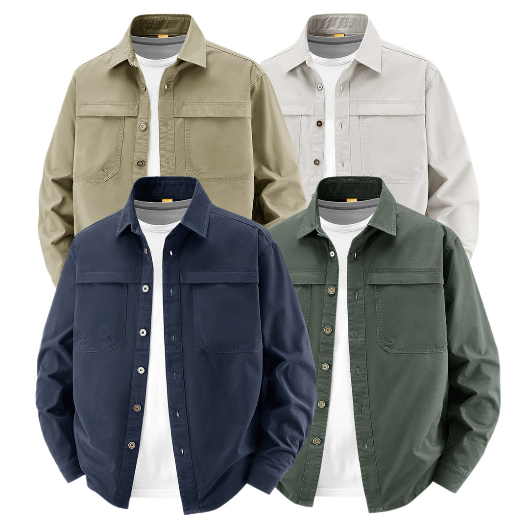 Herren Overshirt aus Baumwoll‑Twill mit zwei Brustklappen und relaxed Fit Echo Archiv