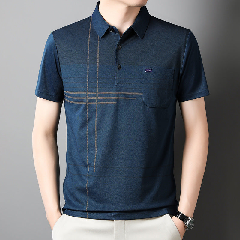 Herren Poloshirt mit atmungsaktiven Eigenschaften und modernem Grafikdesign Echoarchiv