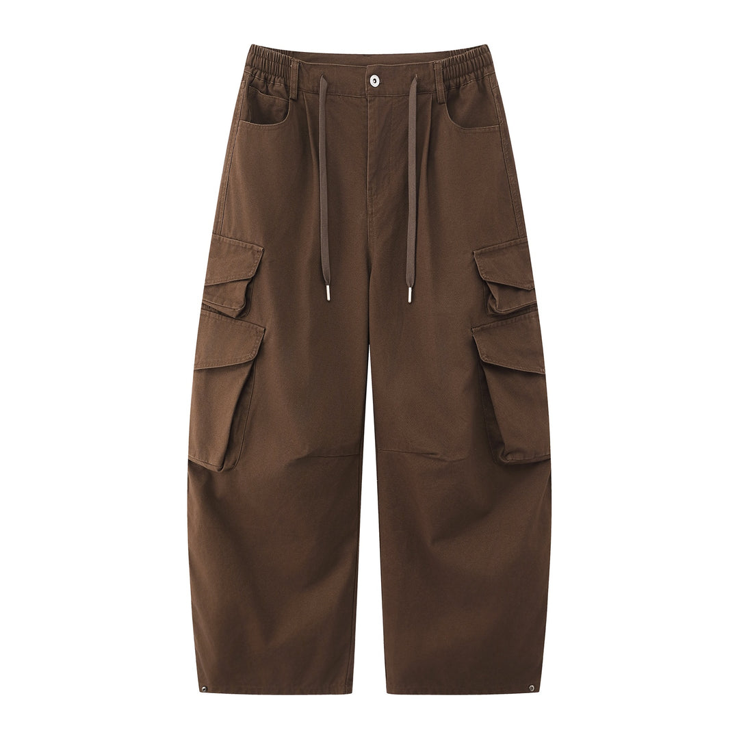 Damen Utility-Cargo-Culotte mit weitem Bein, elastischem Bund und Pattentaschen Echoarchiv