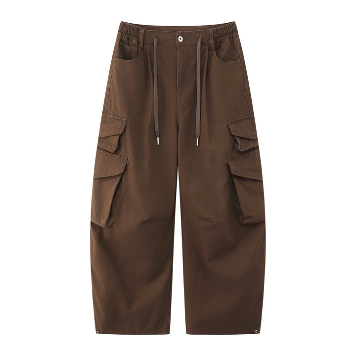 Damen Utility-Cargo-Culotte mit weitem Bein, elastischem Bund und Pattentaschen Echoarchiv