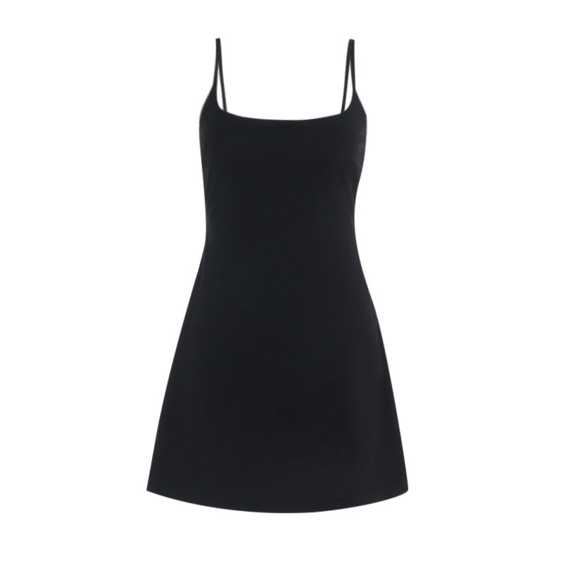 Damen tolles A-Linien Kleid mit Spaghettiträgern und schwingendem Rock Echo Archiv