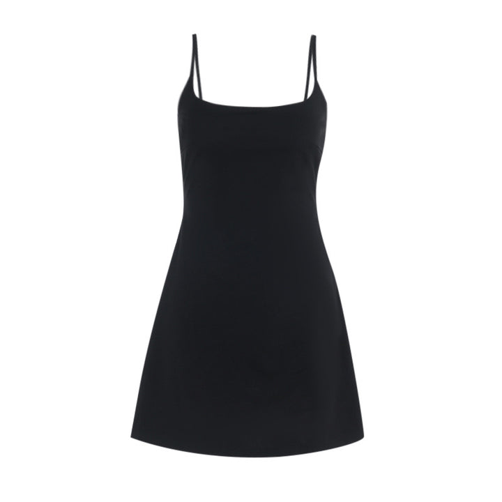 Damen tolles A-Linien Kleid mit Spaghettiträgern und schwingendem Rock Echo Archiv