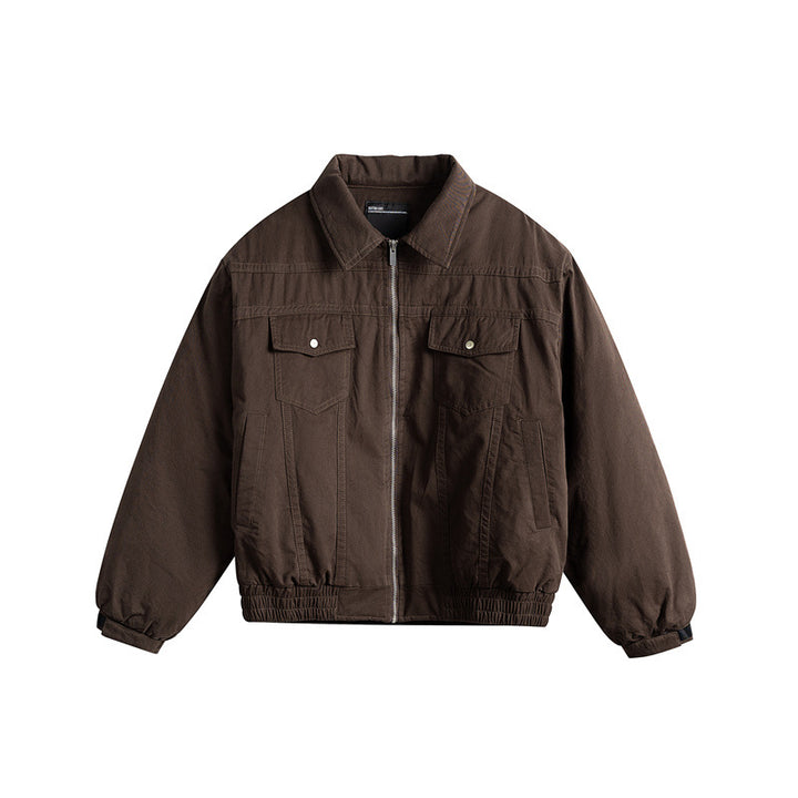 Herren Kurzboxy-Blouson mit Hemdkragen, Utility-Brusttaschen und elastischem Saum Echoarchiv