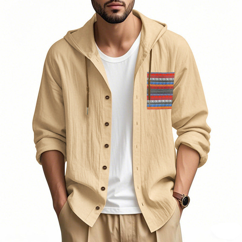 Herren lässiger Kapuzenjacke mit gestreiftem Design Echoarchiv