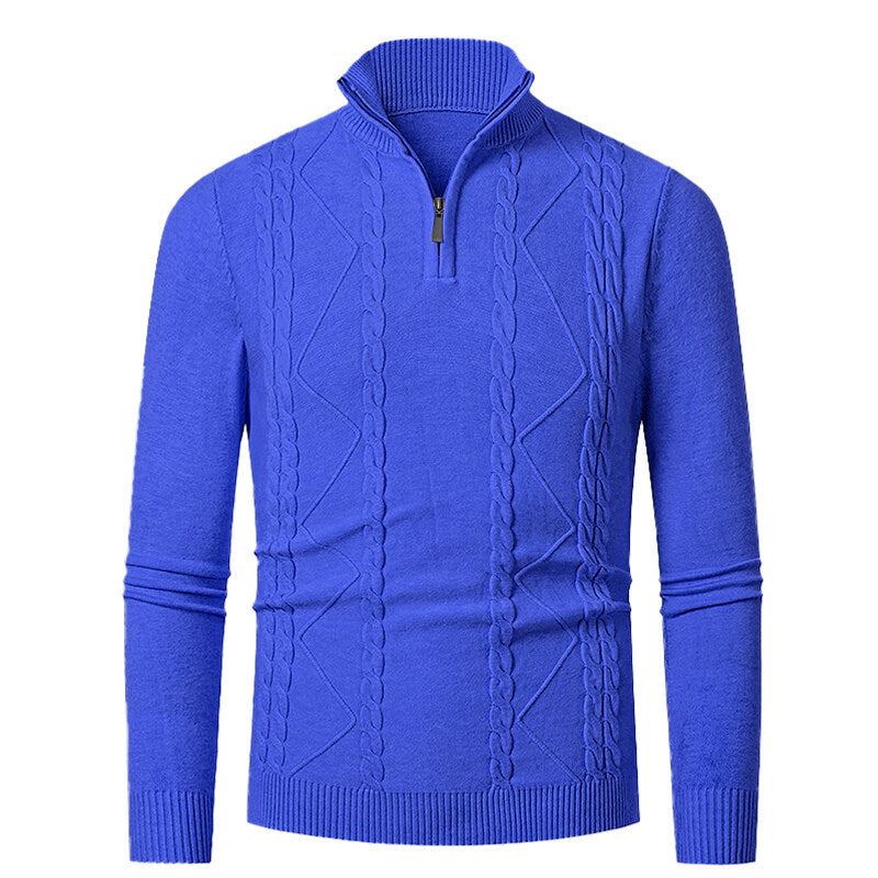 Herren Strickpullover mit Stehkragen und Zopfmuster Echoarchiv