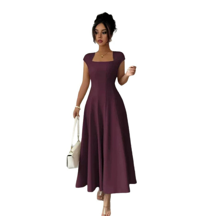 Damen Elegantes Maxikleid mit rechteckigem Ausschnitt und fließendem Rock – Valéora