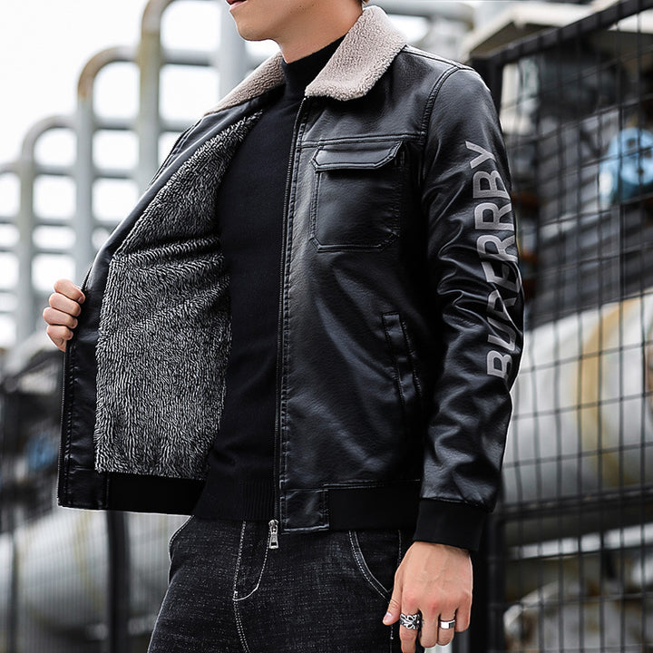 Herren Kunstleder‑Pilotenblouson im Aviator‑Stil mit Brustklappen und Rippbündchen – Taviero