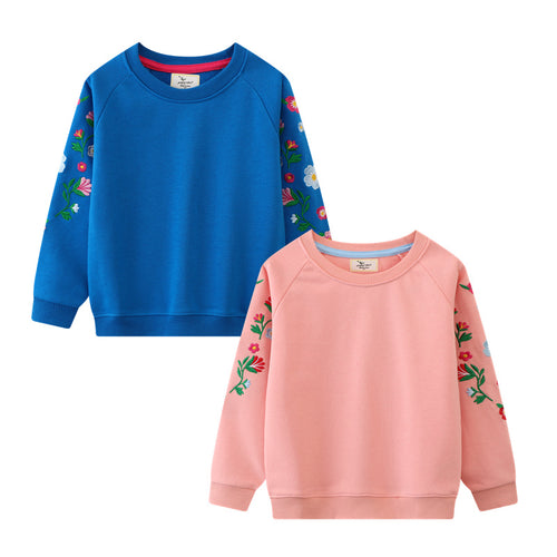 Damen Sweatshirt mit lebhaften Blumenstickereien Echo Archiv