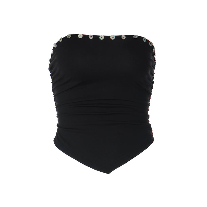 Damen Crop-Top mit raffinierten Rüschendetails und figurbetonter Passform Echo Archiv