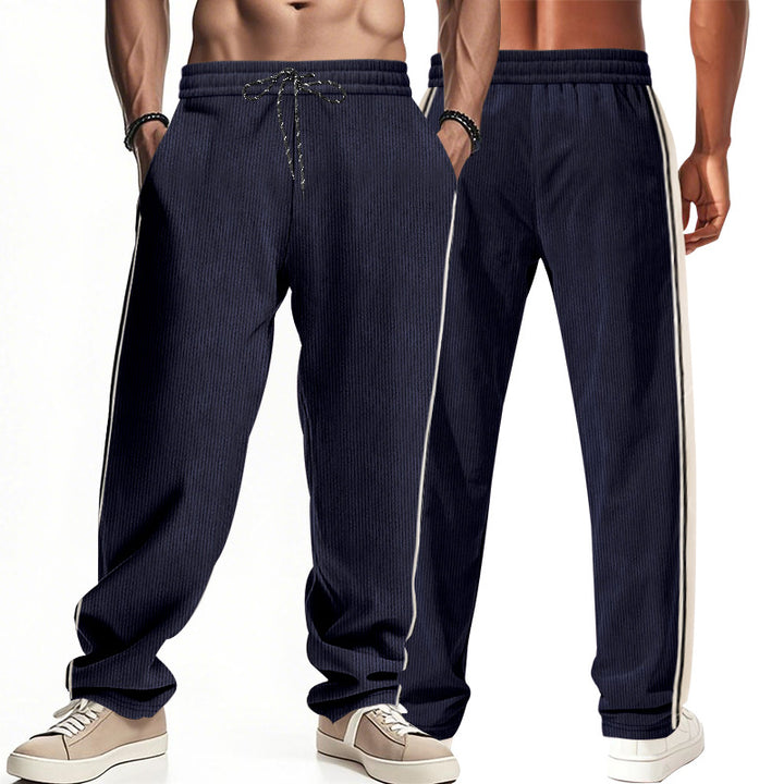 Herren Bequeme Freizeithose mit seitlichen Streifen und elastischem Bund Echoarchiv