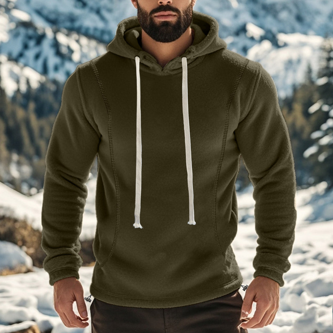 Herren gemütlicher Fleece-Hoodie – Cavarno
