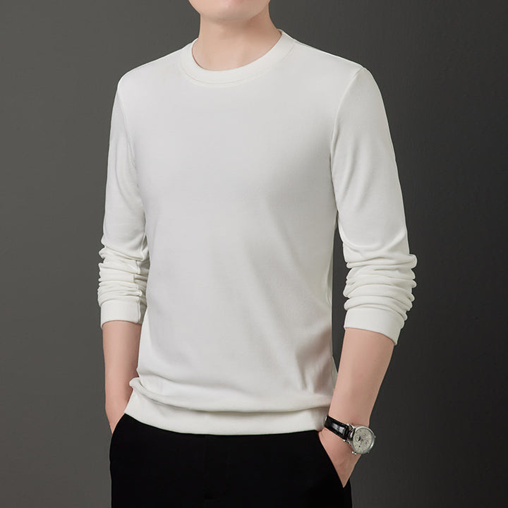 Herren Feiner Rundhals-Pullover aus leichtem Stretch-Strick mit schmaler Silhouette Echo Archiv