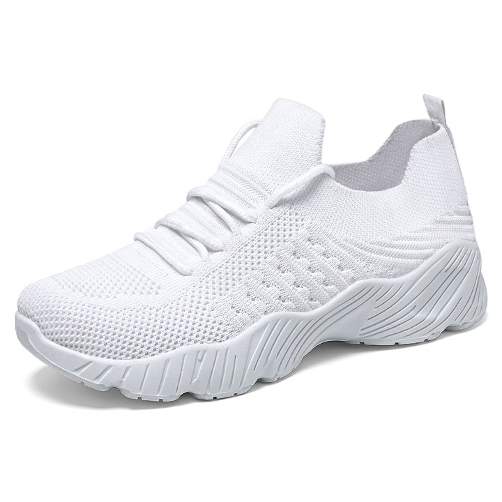 Damen nan nahtloser Strick-Sneaker mit elastischem Einstieg, gepolsterter EVA-Keilsohle und Zuglasche Echo Archiv