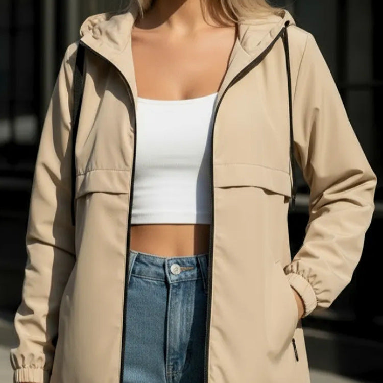 Damen Modische Übergangsjacke mit kapuze – Célinea