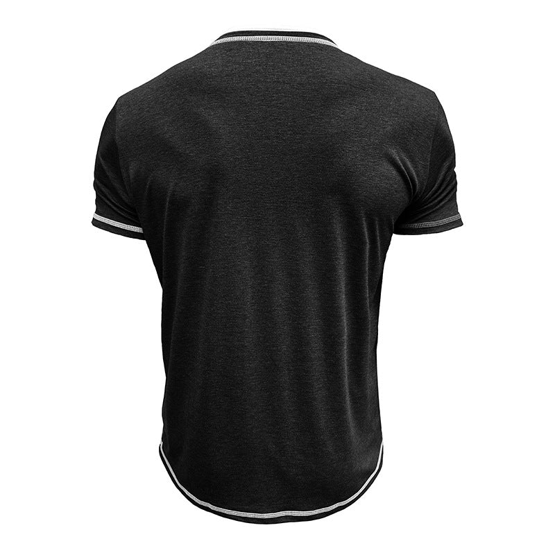 Herren Kurzarm-Henley-Shirt mit edler Knopfleiste und bequemen Schnitt Echoarchiv