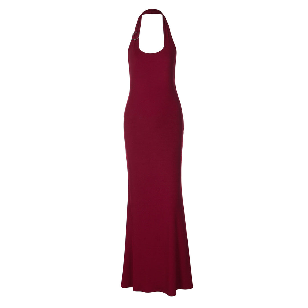 Damen Elegantes Maxikleid mit Halterneck und figurbetontem Design Echo Archiv