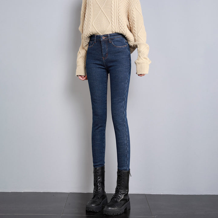 Damen nan hoch geschnittene Röhrenjeans mit formendem Stretchbund und schmalem Knöchelabschluss Echo Archiv